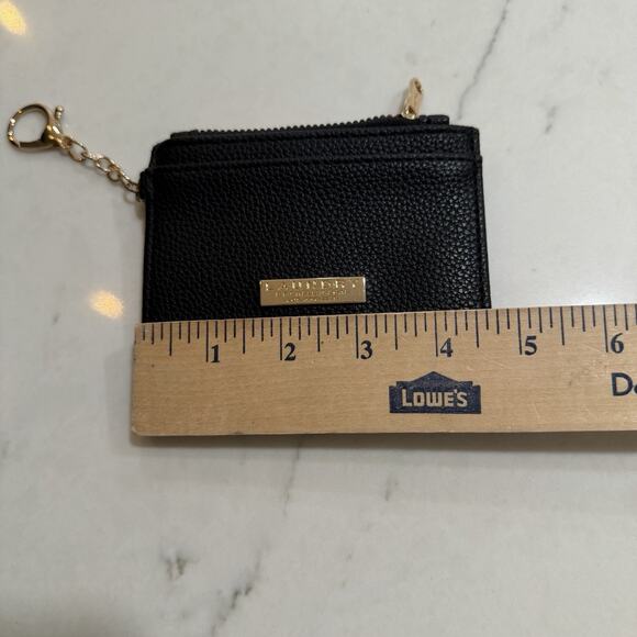 Laundry By Shelli Segal Leather black ID Card Case Key Ring ID Wallet Zip NWOT - Picture 6 of 7